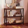 Hastings Home 3-Tier Freestanding Barnwood Bookcase 690147PSV